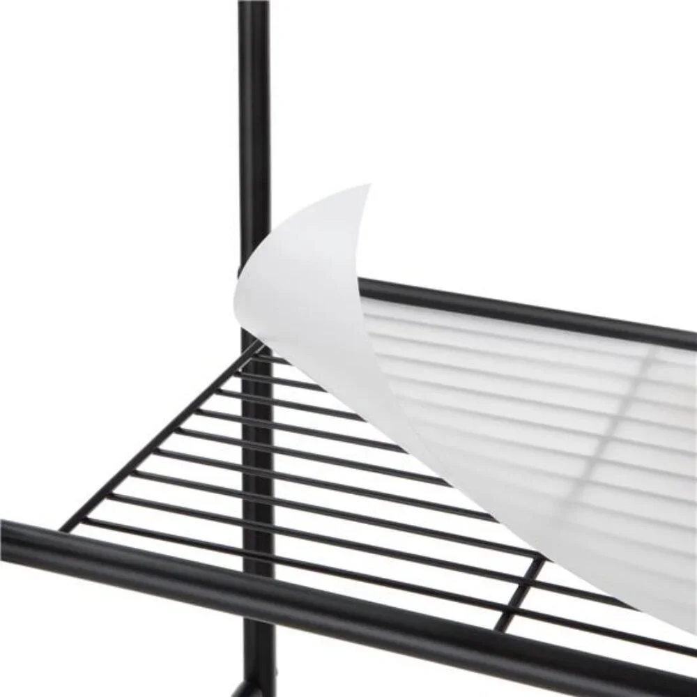 3-Shelf over the Toilet Steel Wall Mount Storage Shelf Unit, Black,
